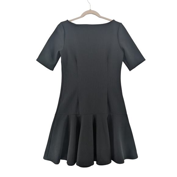 Isaac Mizrahi Little Black Dress 6 Flare ALine Simple‎ Classic Boat Neck Pleated - Picture 2 of 12